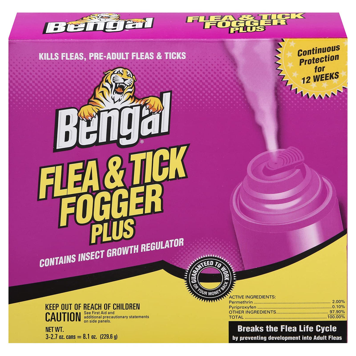 Bengal Fogger Plus 3-pack ready for home treatment using a dry odorless fog