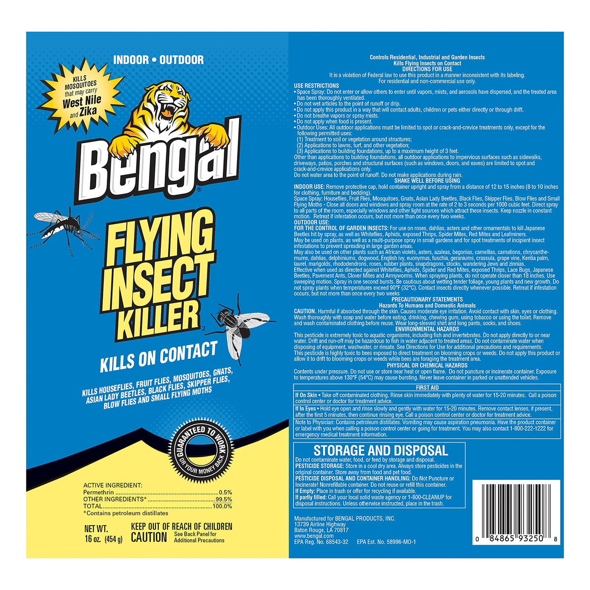 Bengal Flying Insect Killer close-up shows spray mist action