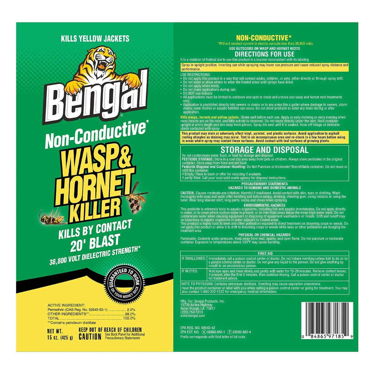 Bengal non-conductive spray safe near electrical equipment.