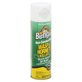 Bengal wasp and hornet killer in action, ready to spray.