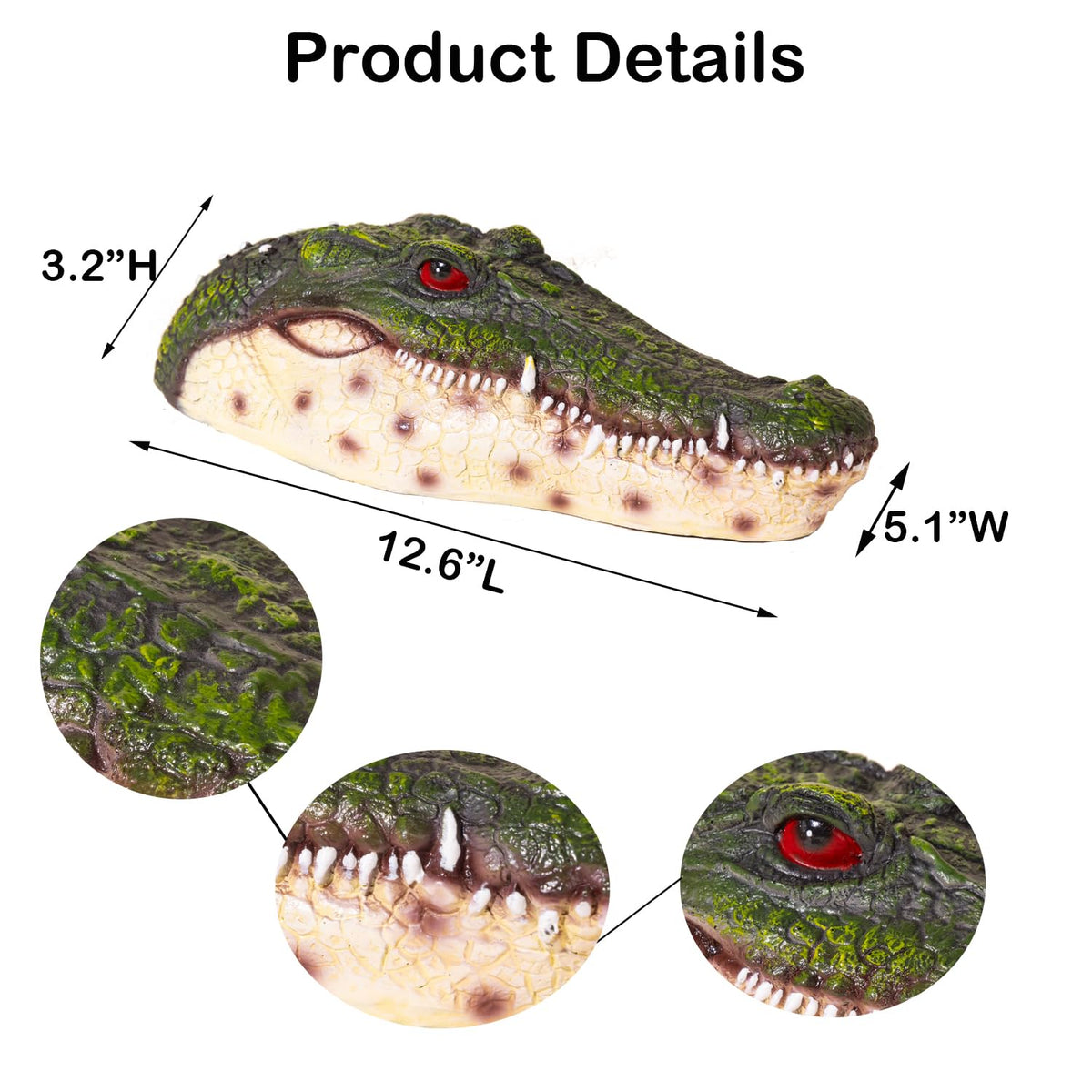 Benhurb alligator head decoy textured skin design for realism