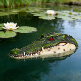 Benhurb pond floating alligator head decoy deters birds from ponds and pools