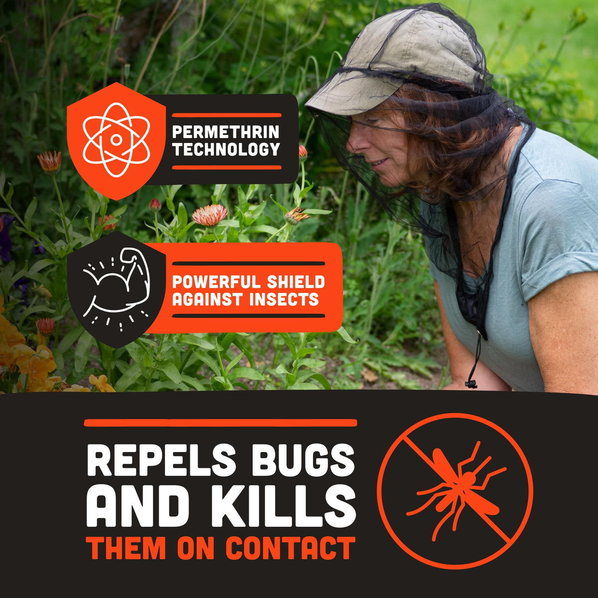Ben's InvisiNet Xtra permethrin-insect-shield provides long-lasting bug defense on trails.