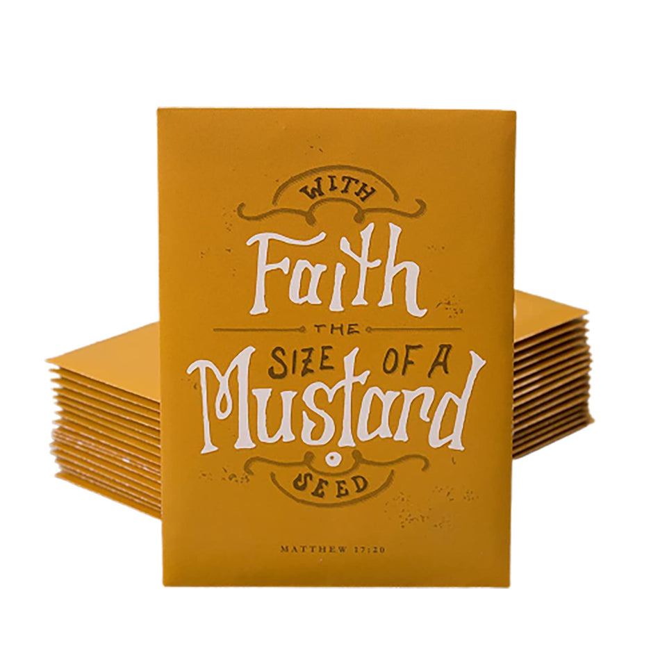 Bentley Seed Co mustard seed packet front features faith message for gifting.