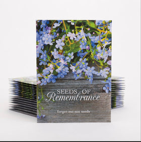 Bentley Seed Co. memorial gift seed packet for guests at service