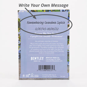 Bentley Seed Co. hands with soil showing easy forget-me-not planting