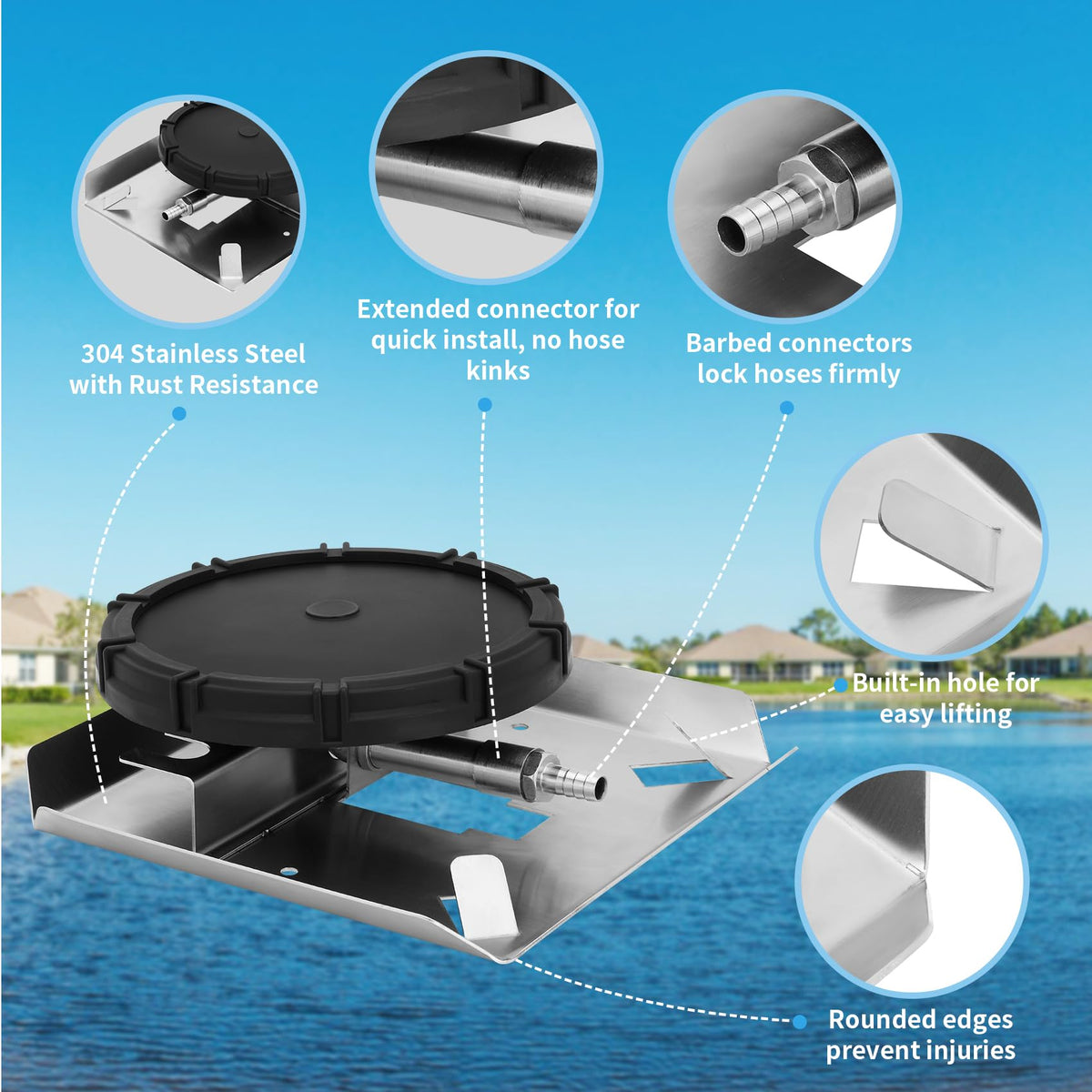 benut 304 stainless steel base and fittings resist rust outdoors