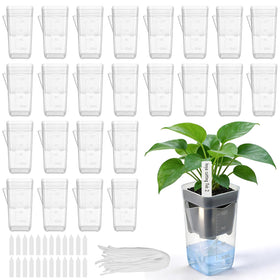Benwanfee 2-inch self-watering pot outer view with water level indicator.
