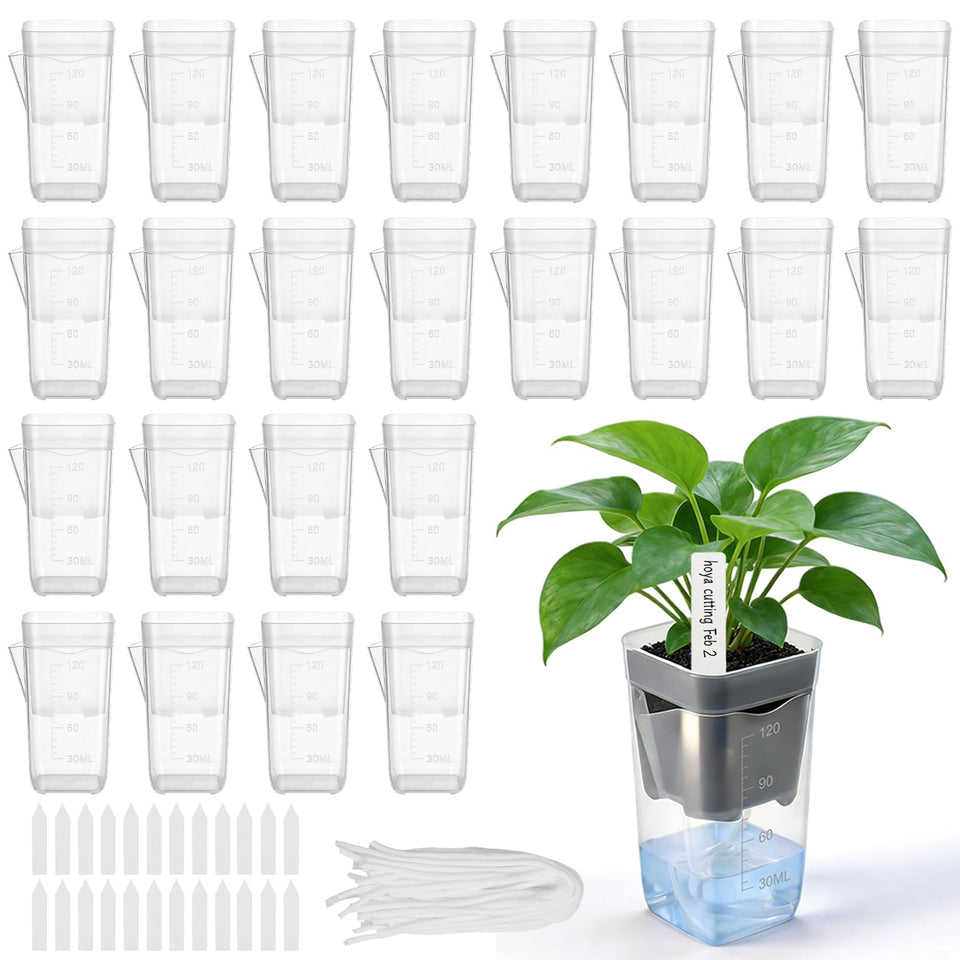 Benwanfee 2-inch self-watering pot outer view with water level indicator.