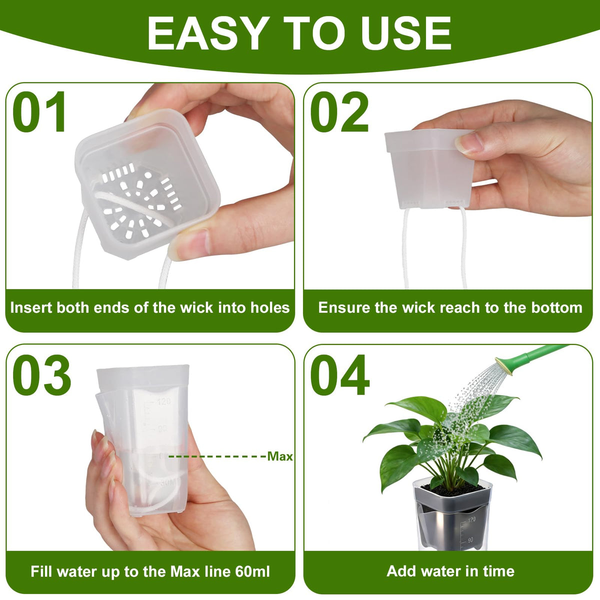 Benwanfee 8-6in wick cord enables steady moisture delivery.