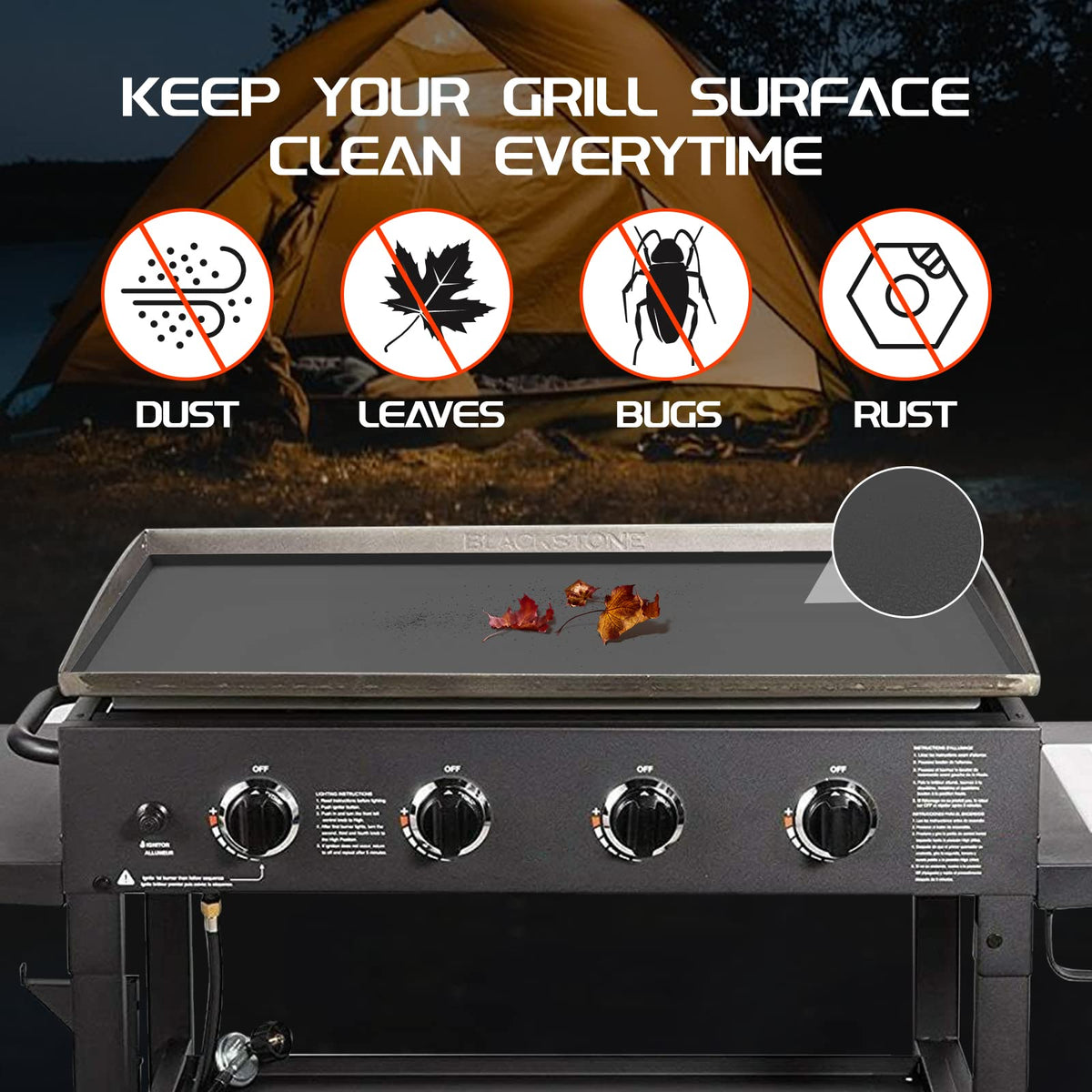 Beofinest food-grade silicone material is thick, durable, and flexible for griddle protection.