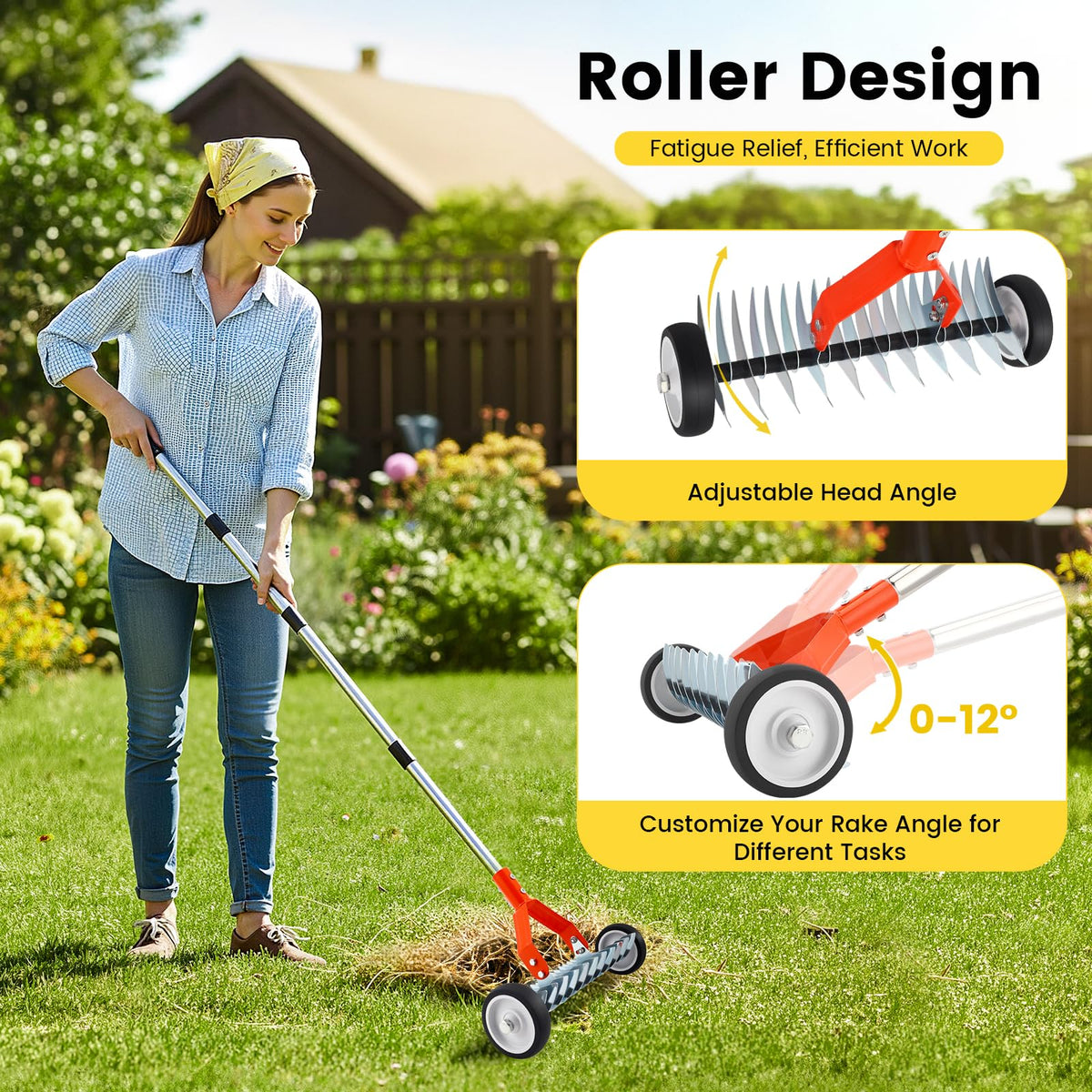 Beolisave ergonomic handle offers comfortable grip during dethatching tasks