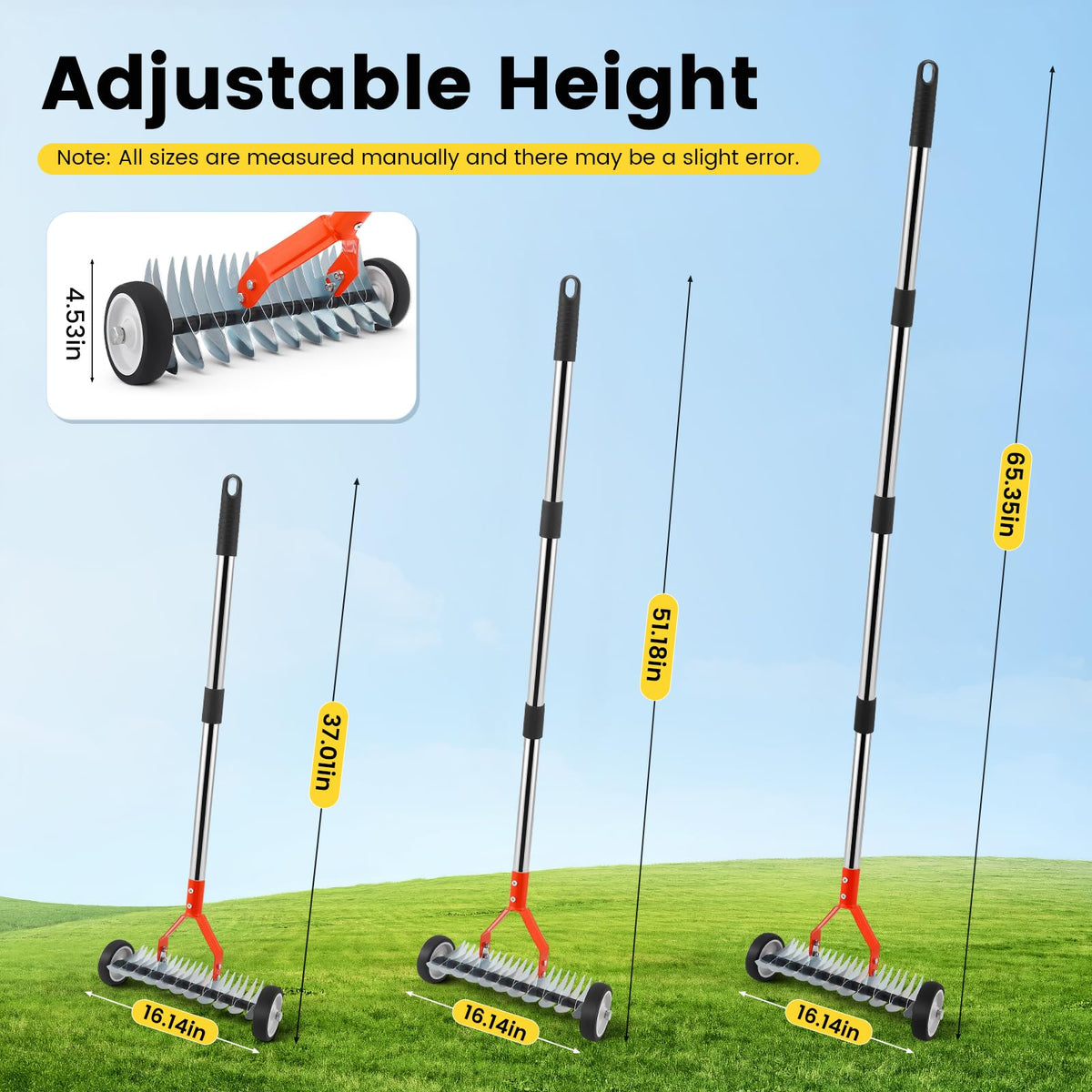 Beolisave wheels-assisted design shown for smoother lawn dethatching