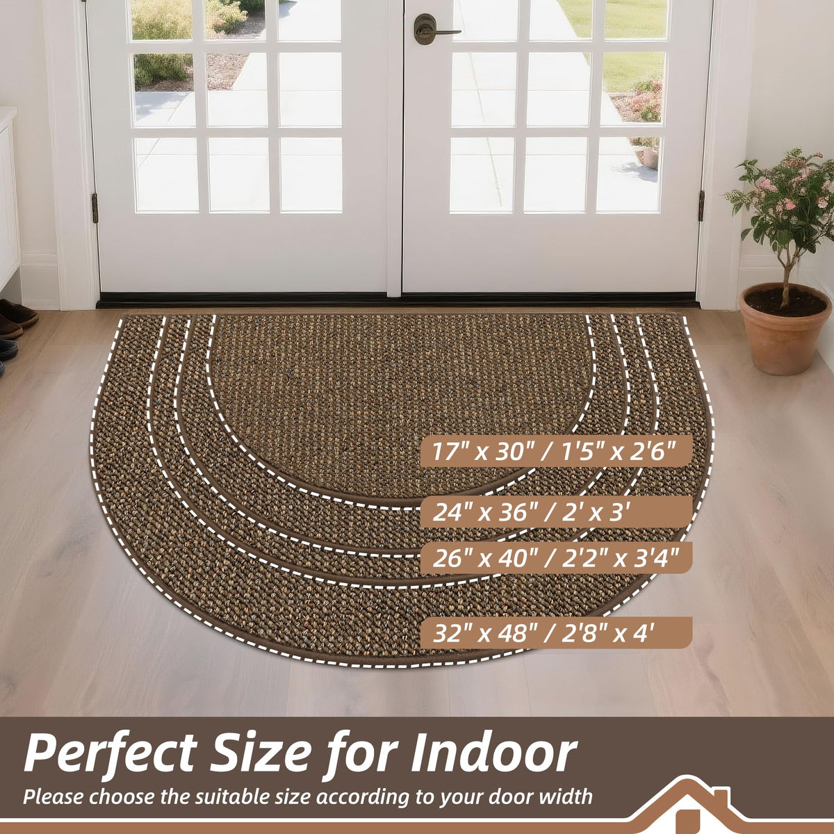 BEQHAUSE Dirt Trapper Door Mat close-up highlights stain-resistant fibers