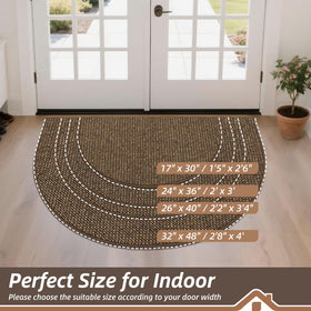 BEQHAUSE Dirt Trapper Door Mat close-up highlights stain-resistant fibers