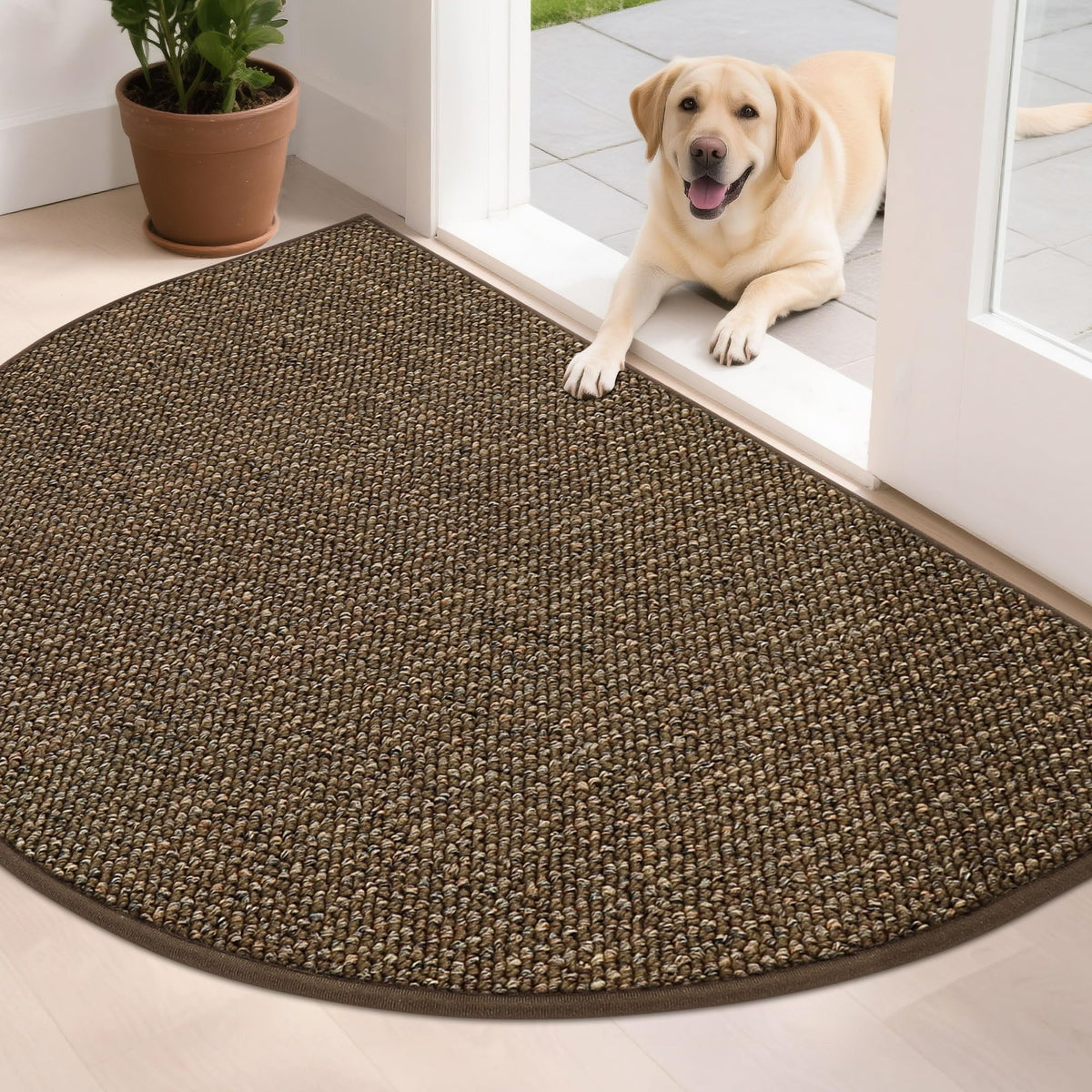 BEQHAUSE Dirt Trapper Door Mat front view shows 32x48 size traps dirt