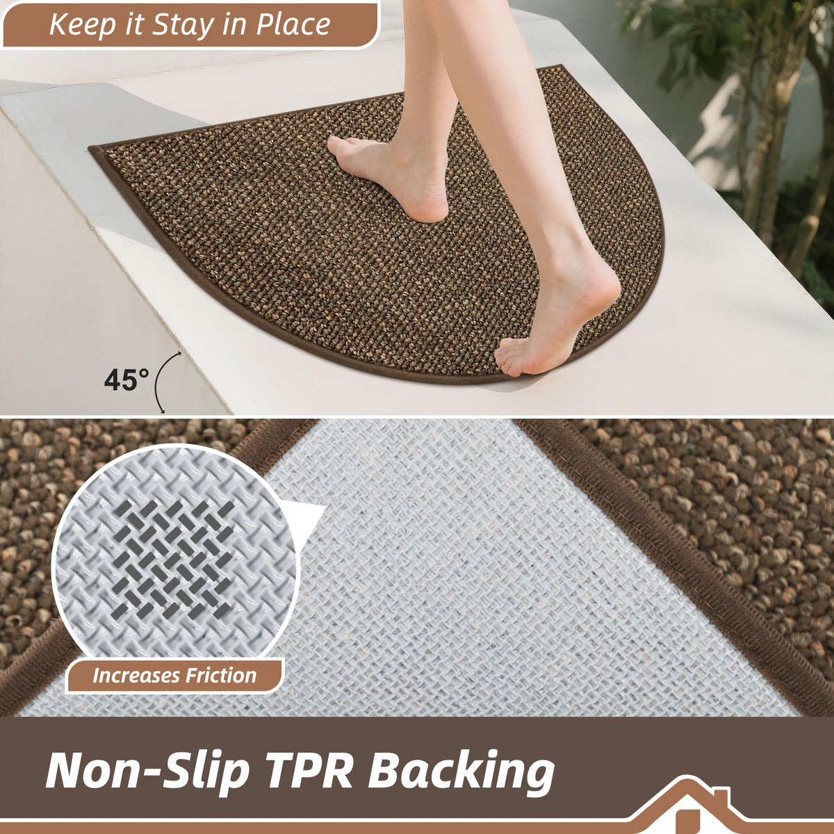 BEQHAUSE Dirt Trapper Door Mat non-slip backing stays secure