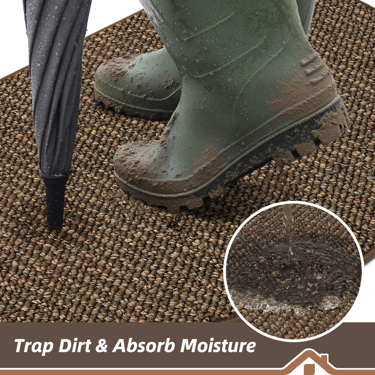 BEQHAUSE Dirt Trapper Door Mat semi-circle design complements modern entryways