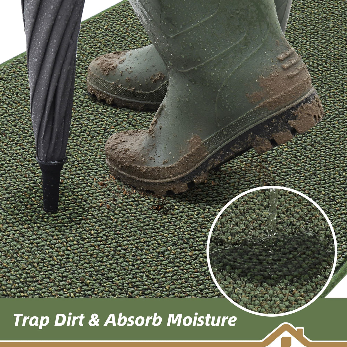BEQHAUSE washable green mat eases daily cleaning and maintenance.