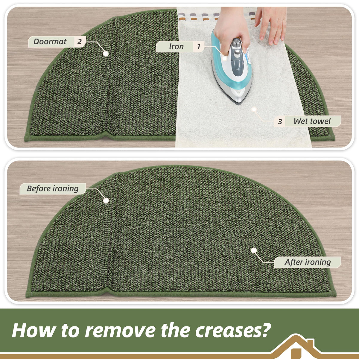 BEQHAUSE durable indoor mat with reinforced edges resists curling