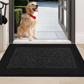 BEQHAUSE indoor door mat 24x36 with a low-profile design for easy doorway clearance.