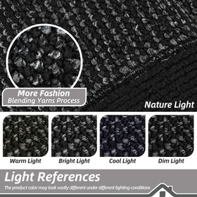 BEQHAUSE multi-colored yarn weave adds style while concealing foot traffic.