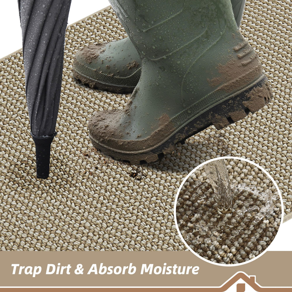 BEQHAUSE Absorbs moisture and dirt, ideal for rainy days and snowy entrances