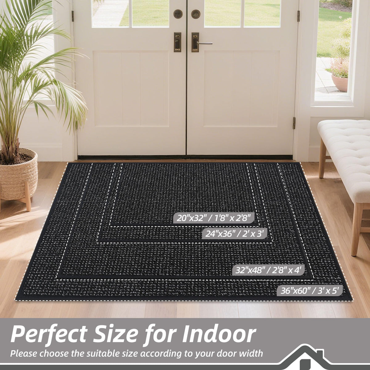 BEQHAUSE Dirt Trapper back door mat traps dirt before entry