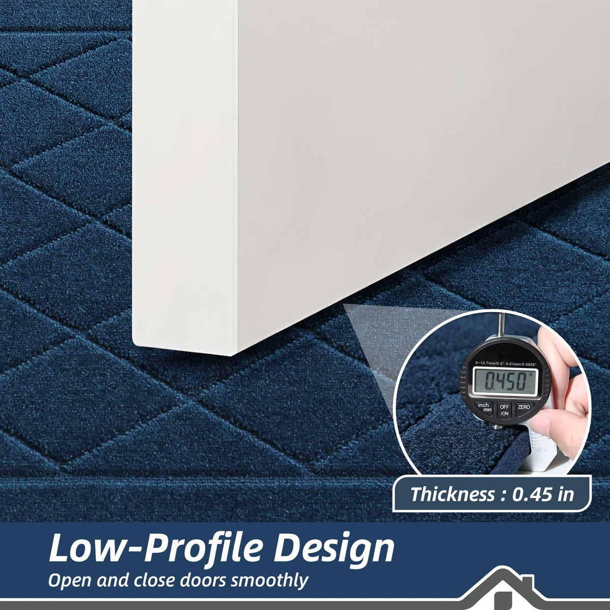 BEQHAUSE Dirt Trapper door mat non-slip backing shown on clean floor.
