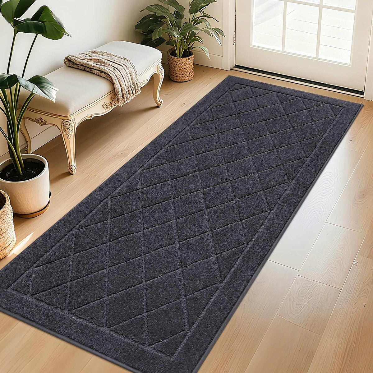 BEQHAUSE Dirt Trapper door mat absorbs moisture and traps dirt at entry
