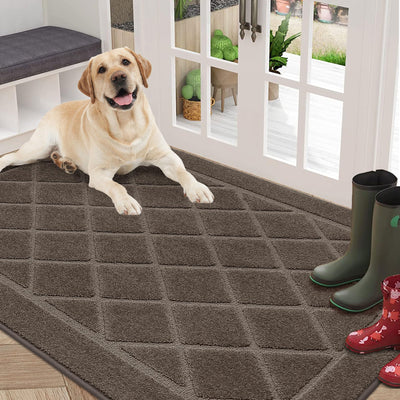 BEQHAUSE Dirt Trapper Door Mat 36x60 front view highlights absorbent fibers that trap moisture.