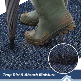 Blue BEQHAUSE Dirt Trapper mat color in natural light