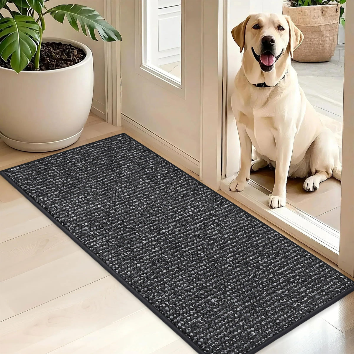 BEQHAUSE Dirt Trapper door mat front view traps dirt and moisture at the doorway.