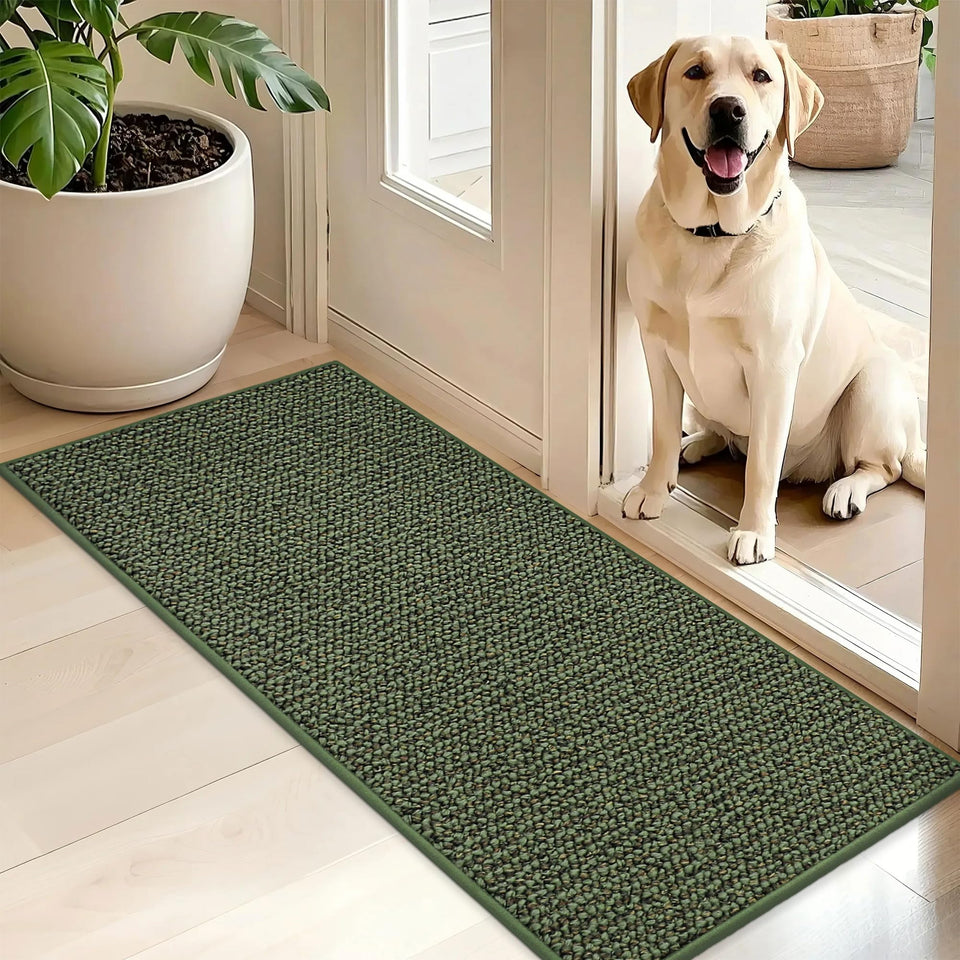 BEQHAUSE Dirt Trapper mat with dense yarns traps dirt at the doorway.