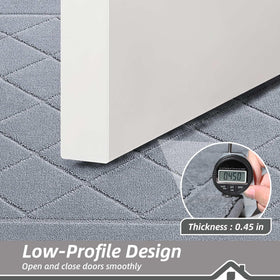 BEQHAUSE Dirt Trapper Door Mat Entryway low-profile design fits beneath doors smoothly.