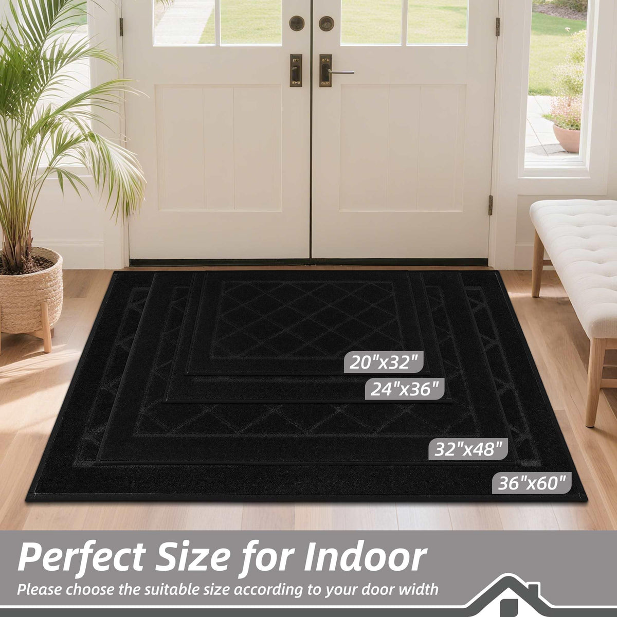 BEQHAUSE Dirt Trapper Door Mat, entryway motif, stylish design complements busy entryways.