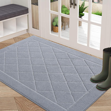 BEQHAUSE Dirt Trapper Door Mat Front Door absorbs moisture and traps dirt efficiently.