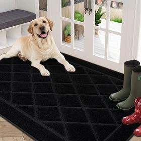 BEQHAUSE Dirt Trapper Door Mat, front view, absorbs moisture and traps dirt for clean floors.