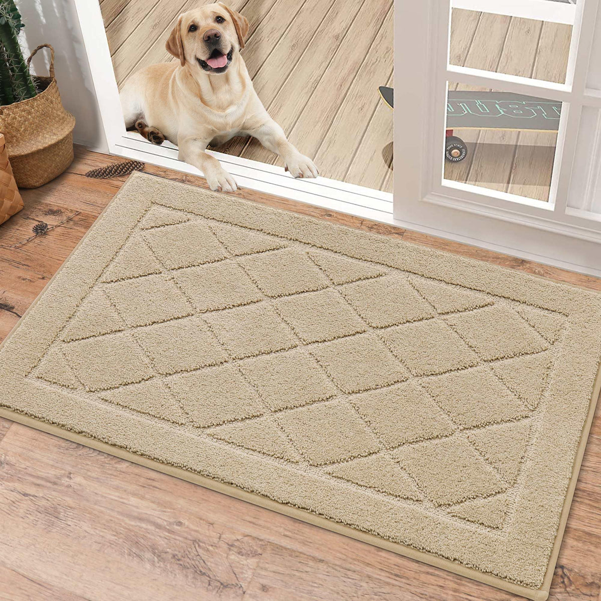 BEQHAUSE Dirt Trapper front view showing a welcoming 20x32 inch entry that protects floors
