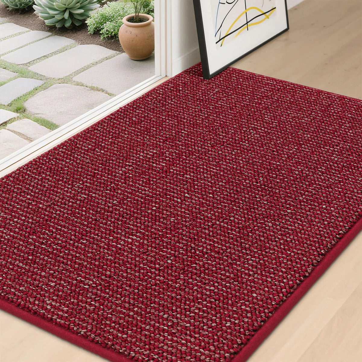 BEQHAUSE Dirt Trapper Door Mat front view traps dirt efficiently.