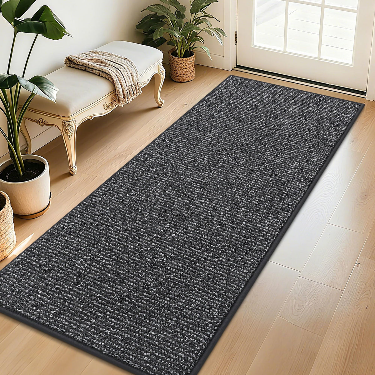BEQHAUSE Dirt Trapper door mat front view reduces indoor dirt and welcomes guests