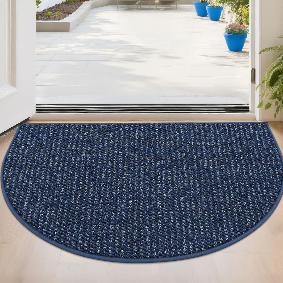BEQHAUSE Dirt Trapper door mat at front door, traps dirt to keep floors clean.