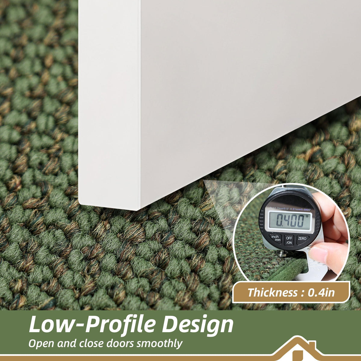 BEQHAUSE Dirt Trapper mat low-profile edge prevents door snagging.