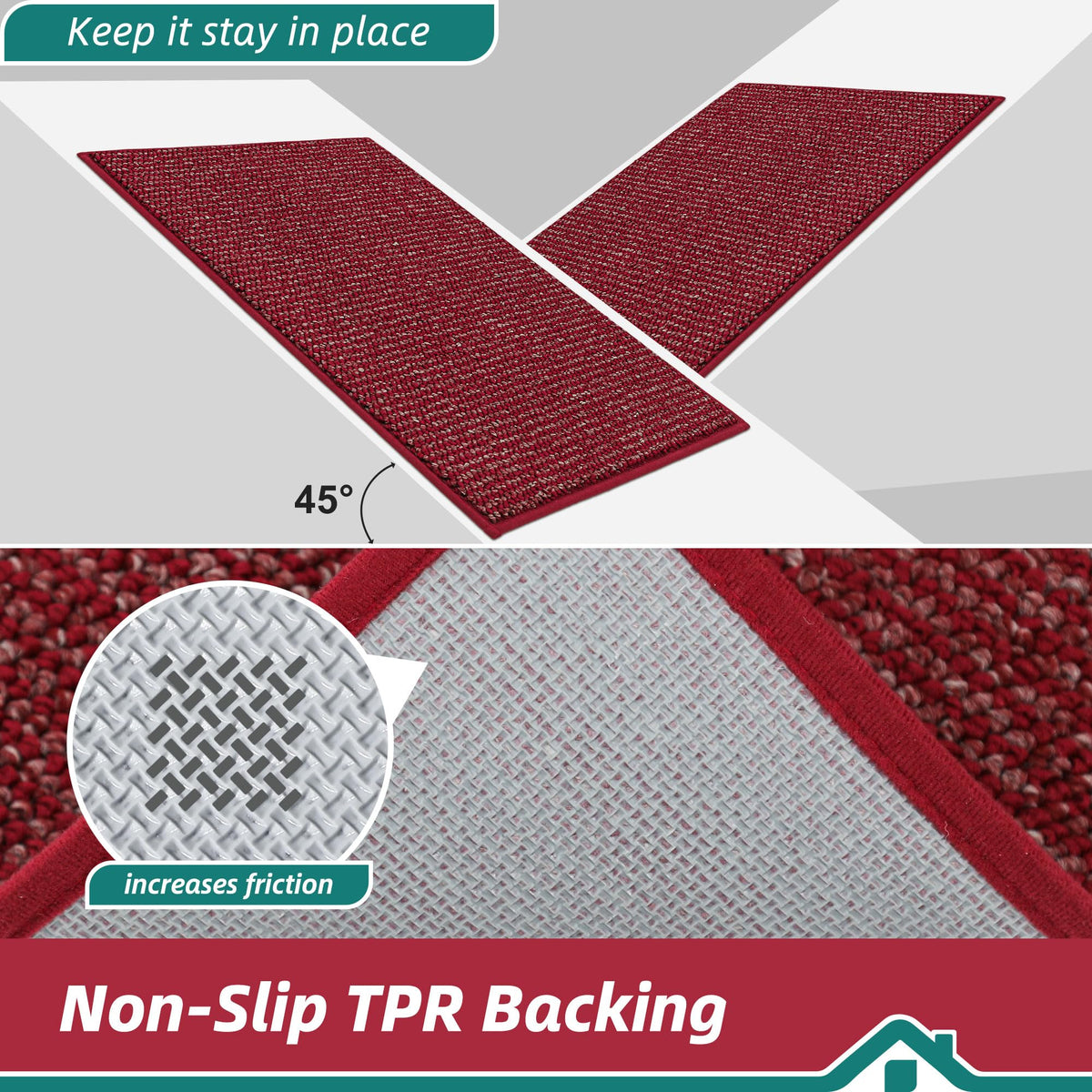 BEQHAUSE Dirt Trapper Door Mat low-profile edge prevents door snagging.