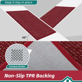 BEQHAUSE Dirt Trapper Door Mat low-profile edge prevents door snagging.