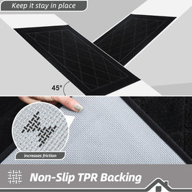 BEQHAUSE Dirt Trapper Door Mat, side view, reinforced overlock edges for durability.