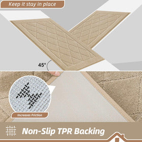 BEQHAUSE Dirt Trapper Door Mat non-slip backing stays in place on dry floors