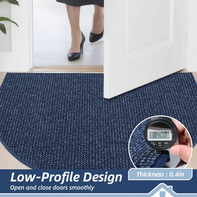 Half-circle BEQHAUSE Dirt Trapper design enhances entryway aesthetics in blue.
