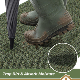 BEQHAUSE Dirt Trapper mat fits 20 by 48 entryways for versatile placement.