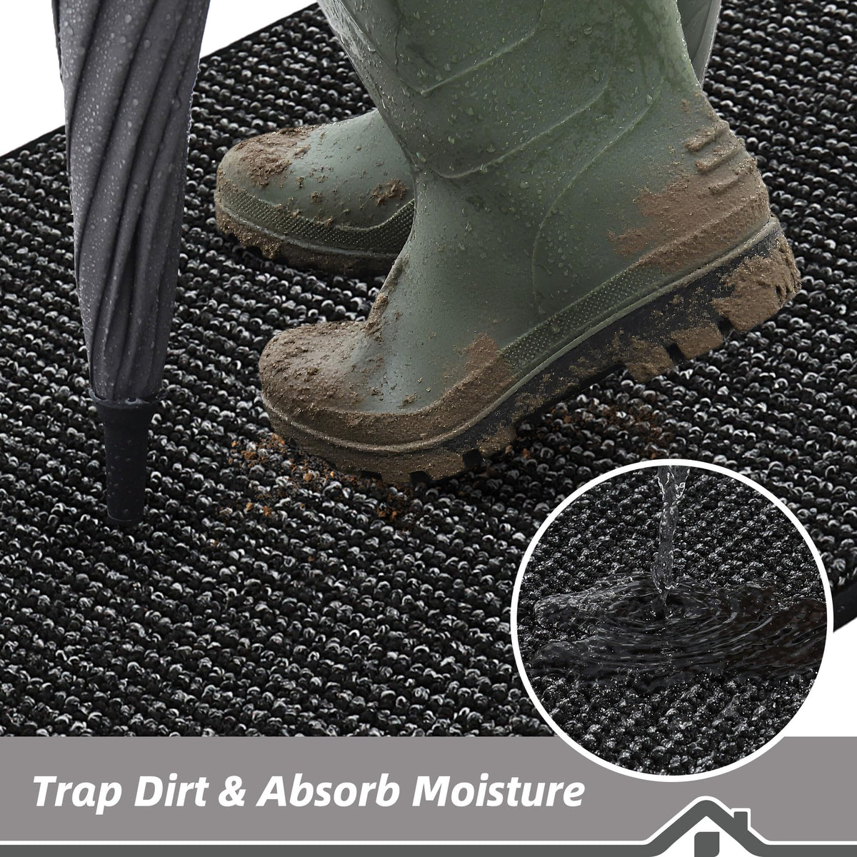 BEQHAUSE Dirt Trapper entryway mat with low-profile design for smooth clearance
